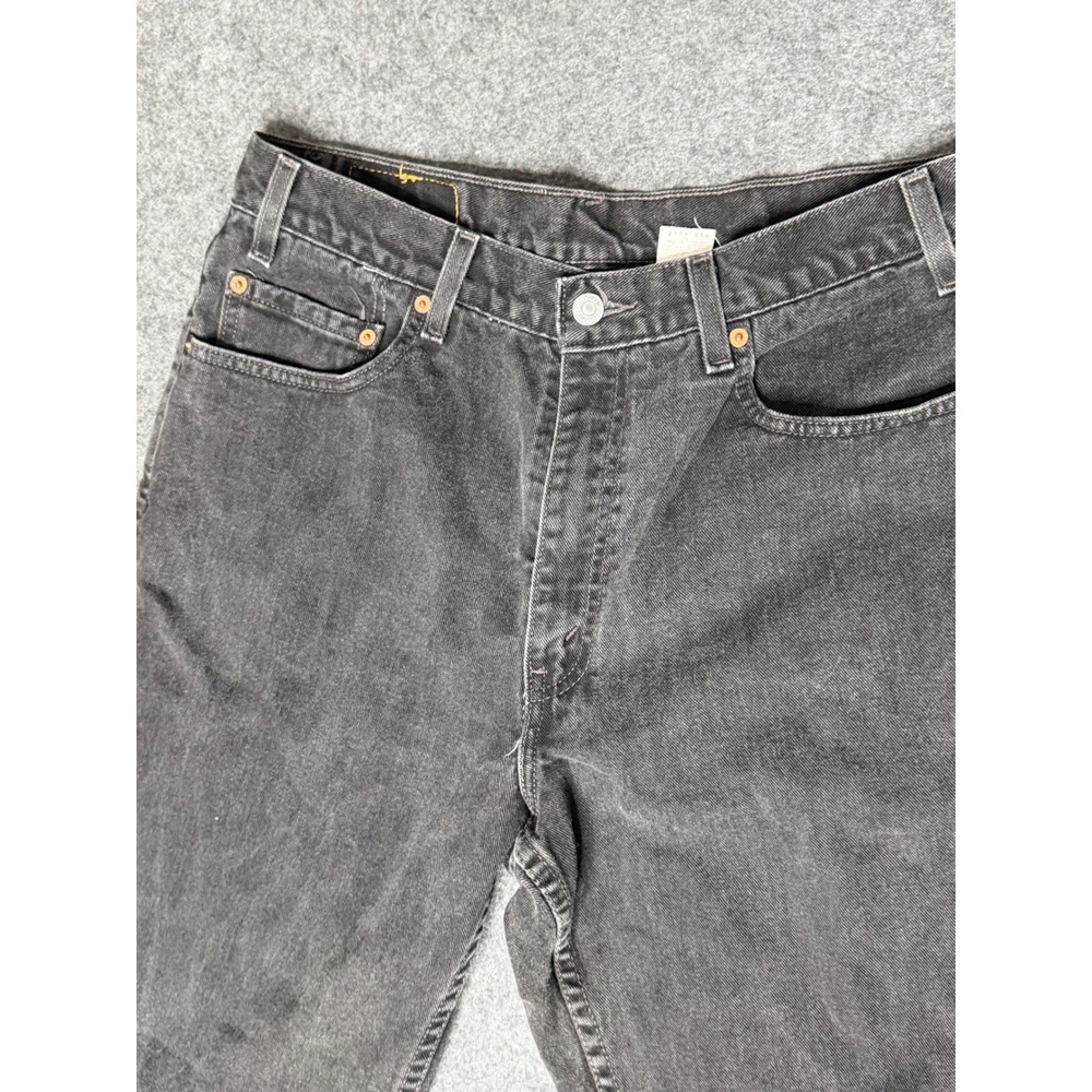 Vintage 2000 Levis 550 Relaxed Fit Tapered Leg Black Denim Jeans Mens 36x30 - Picture 2 of 10
